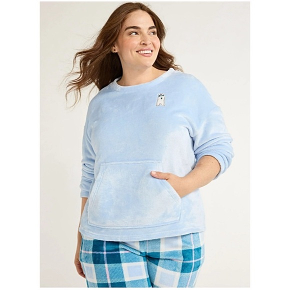 WOMEN’S CREW NECK PLUSH PAJAMA SET - Picture 4 of 7